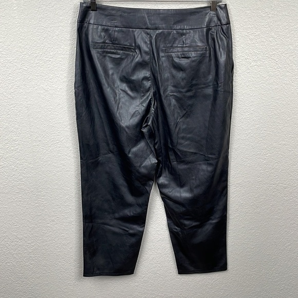 New Paige Jazz Black Vegan Faux Leather Pants High Rise Straight Leg Sz 12 - Picture 7 of 14
